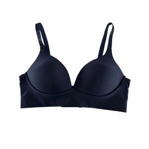 AnaOno Trish Molded Cup Plunge Bra Navy Blue Medium 34